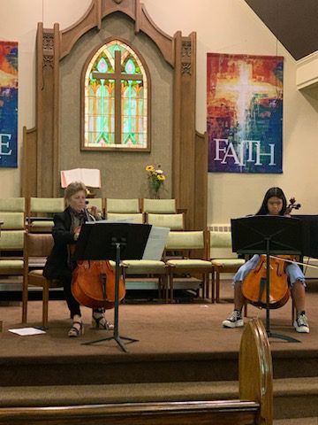 Cello recital in church